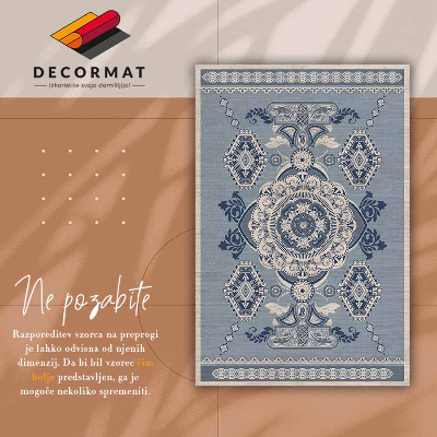 Fashionable vinyl rug Hindu geometry