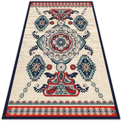 Fashionable vinyl rug Hindu geometry