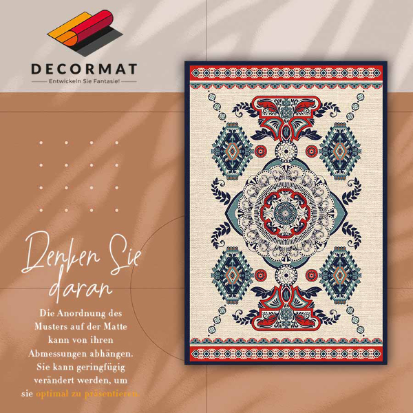 Fashionable vinyl rug Hindu geometry