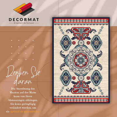 Fashionable vinyl rug Hindu geometry