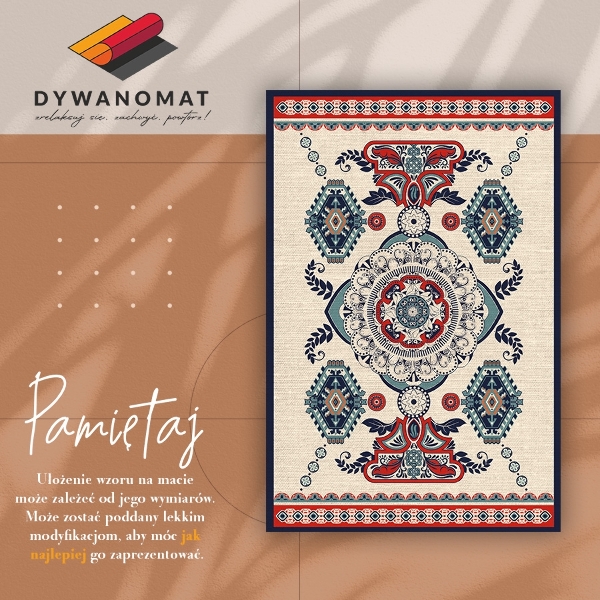 Fashionable vinyl rug Hindu geometry