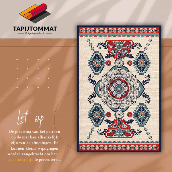 Fashionable vinyl rug Hindu geometry