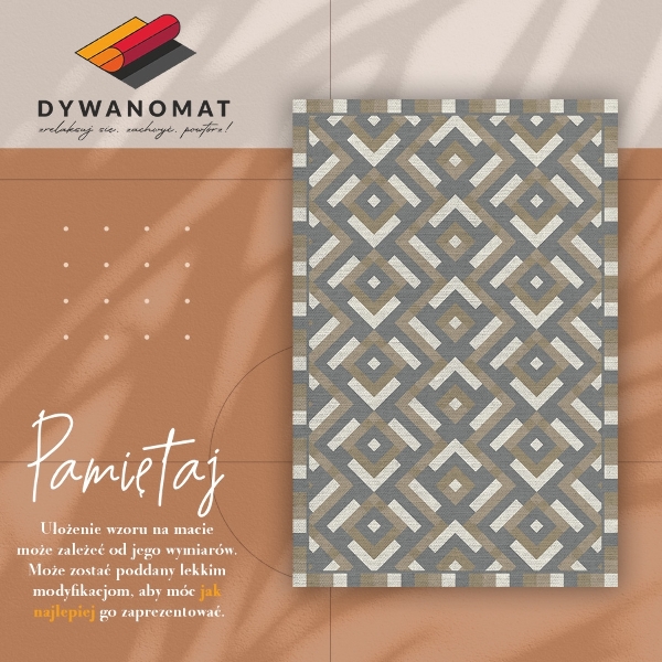 Indoor vinyl PVC carpet Aztec geometry