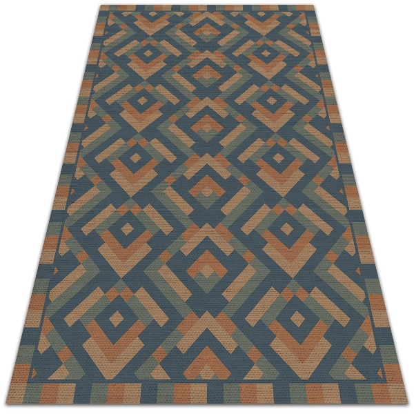Indoor vinyl PVC carpet Aztec geometry