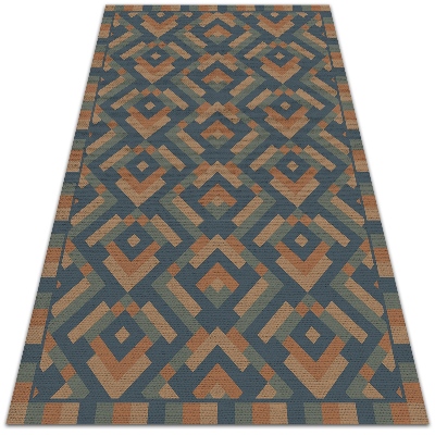 Indoor vinyl PVC carpet Aztec geometry