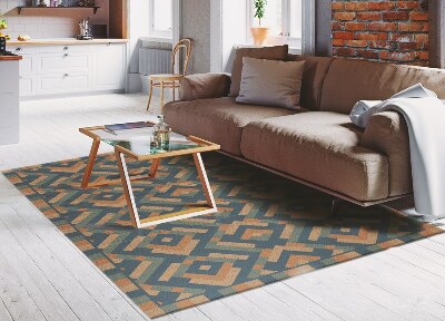 Indoor vinyl PVC carpet Aztec geometry