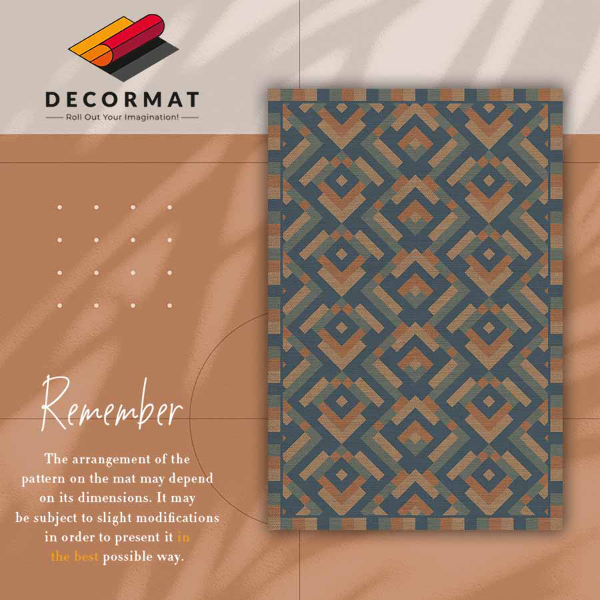 Indoor vinyl PVC carpet Aztec geometry