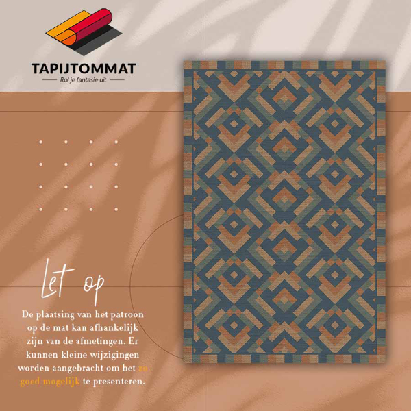 Indoor vinyl PVC carpet Aztec geometry