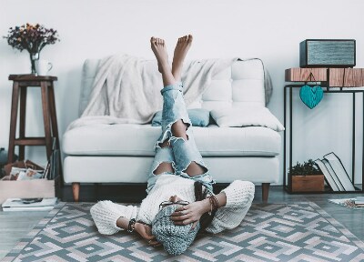 Indoor vinyl PVC carpet Aztec geometry