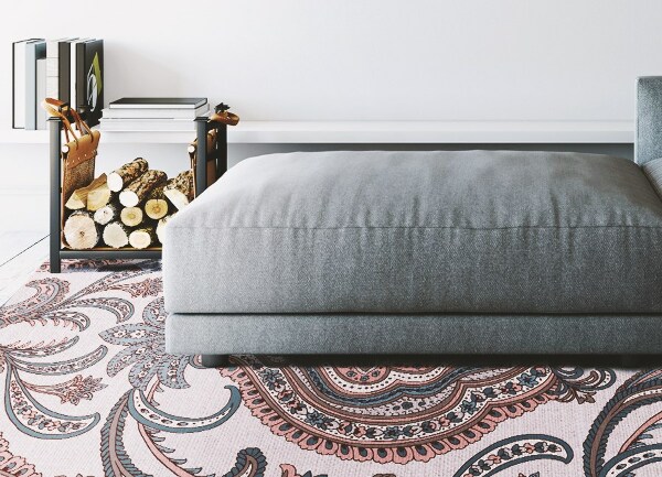 Indoor vinyl PVC carpet Oriental flowers