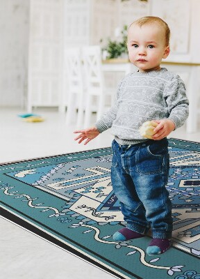 Indoor vinyl PVC carpet Arabic geometry