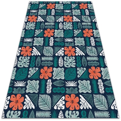 Universal vinyl carpet Geometric flowers