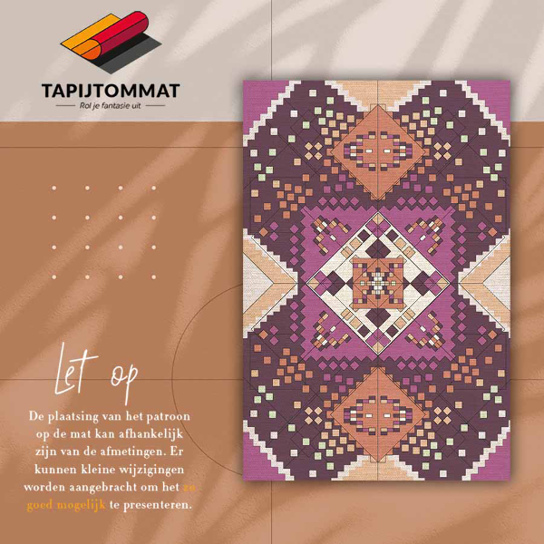 Fashionable vinyl rug Geometric rhombuses