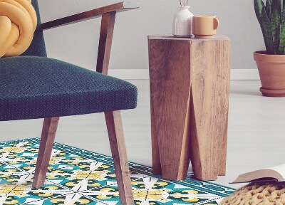 Fashionable vinyl rug Geometric rhombuses