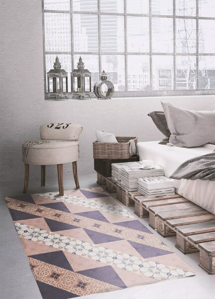 Vinyl floor rug Modernist stripes