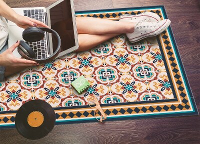 Universal vinyl carpet Floral geometry