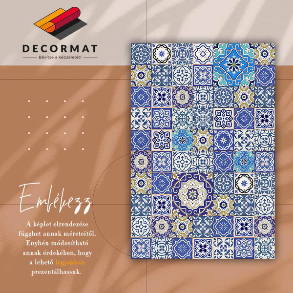 Fashionable vinyl rug Spanish flowers