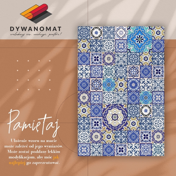 Fashionable vinyl rug Spanish flowers