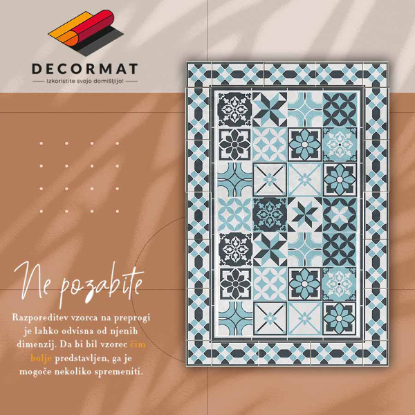 Vinyl carpet Three-color geometry