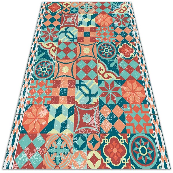 Fashionable vinyl rug Portuguese retro