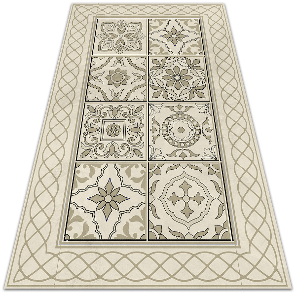 Fashionable vinyl rug Spanish braid