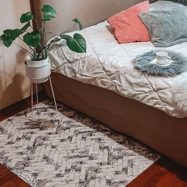 Universal vinyl rug Herringbone marble