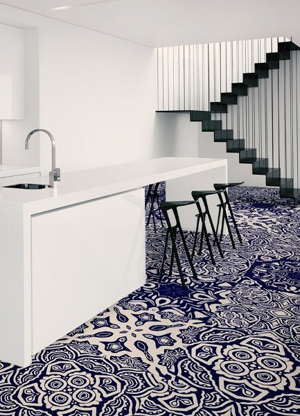 Universal vinyl carpet Spanish tiles