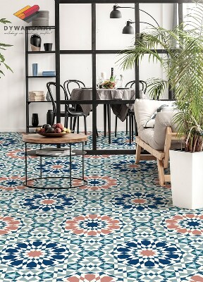 Vinyl floor rug Moroccan geometry