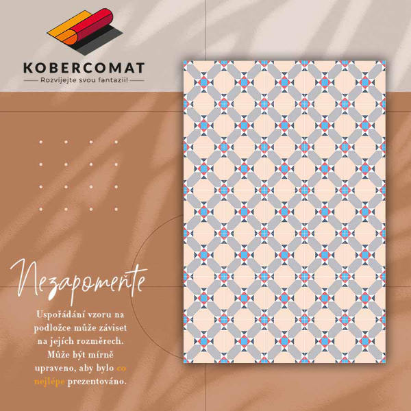 Indoor vinyl PVC carpet Moroccan rhombuses
