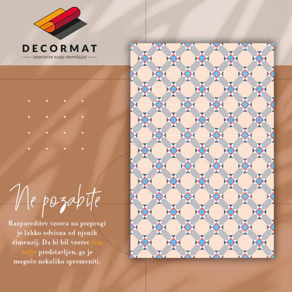 Indoor vinyl PVC carpet Moroccan rhombuses
