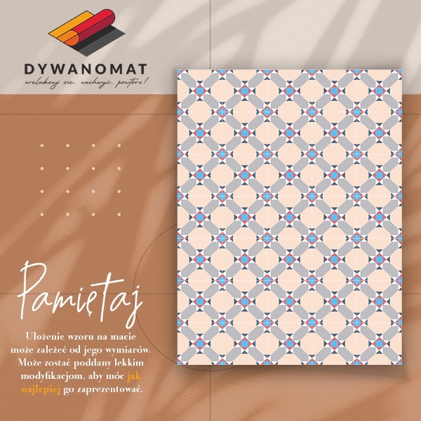 Indoor vinyl PVC carpet Moroccan rhombuses