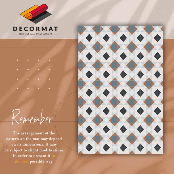 Fashionable vinyl rug Geometric rhombuses