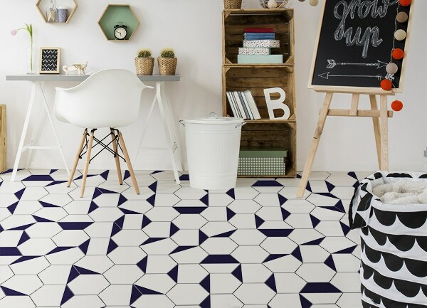 Interior PVC rug Hexagons