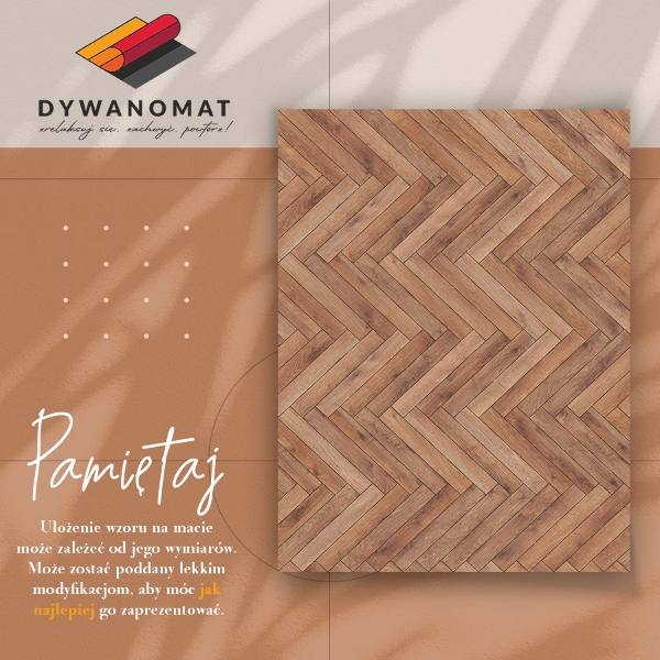 Fashionable vinyl rug Herringbone parquet