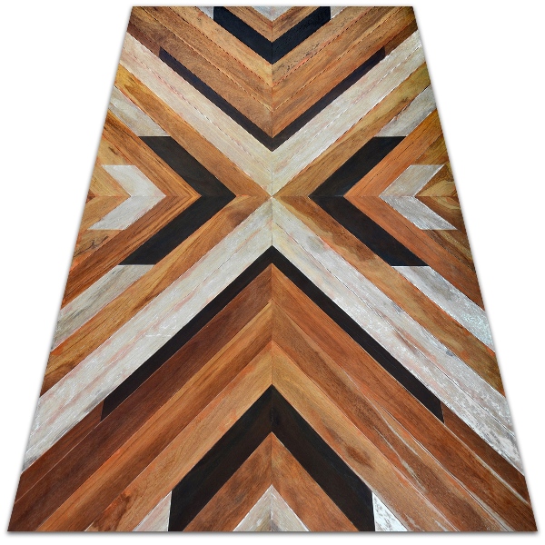 Fashionable vinyl rug Herringbone parquet