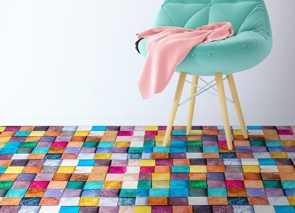 Universal vinyl carpet Wooden cubes