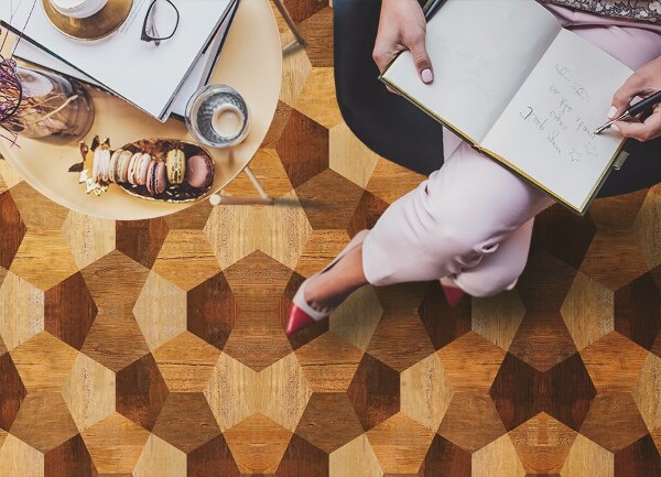 Vinyl floor rug Parquet geometry
