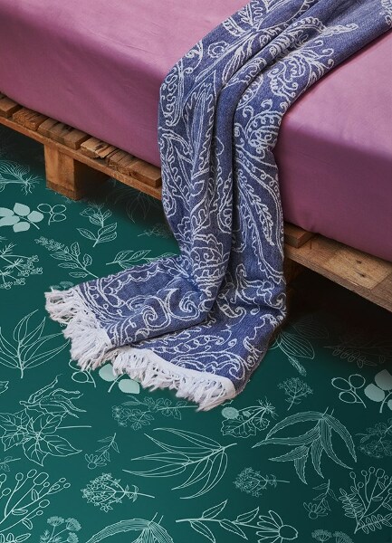 Indoor vinyl PVC carpet Botanical flowers