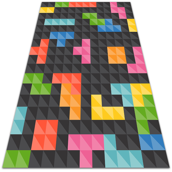 Interior PVC rug Tetris cubes