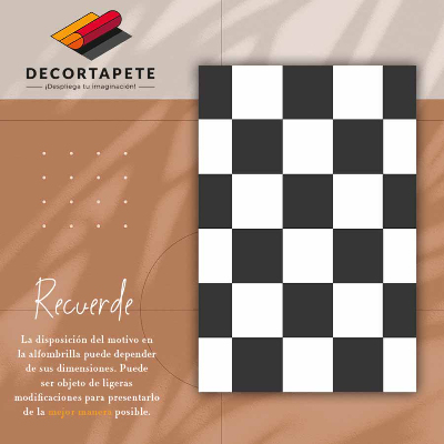 Interior vinyl floor mat chessboard