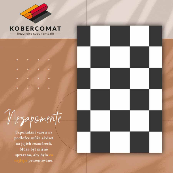 Interior vinyl floor mat chessboard