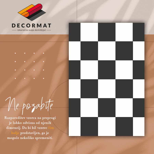Interior vinyl floor mat chessboard