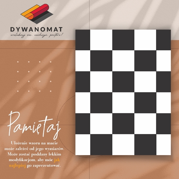 Interior vinyl floor mat chessboard