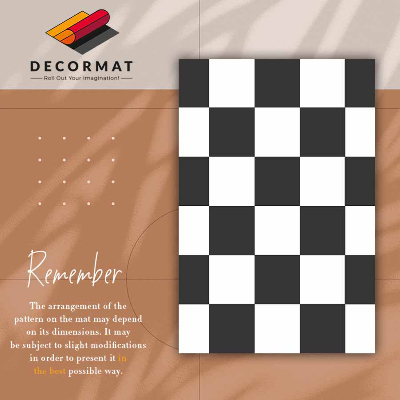 Interior vinyl floor mat chessboard