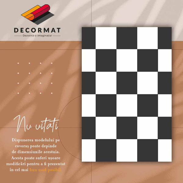 Interior vinyl floor mat chessboard
