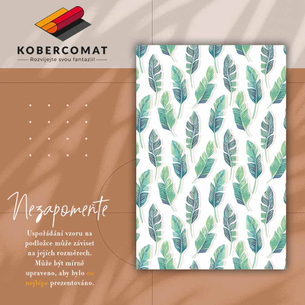 Indoor vinyl PVC carpet Tropical leaves