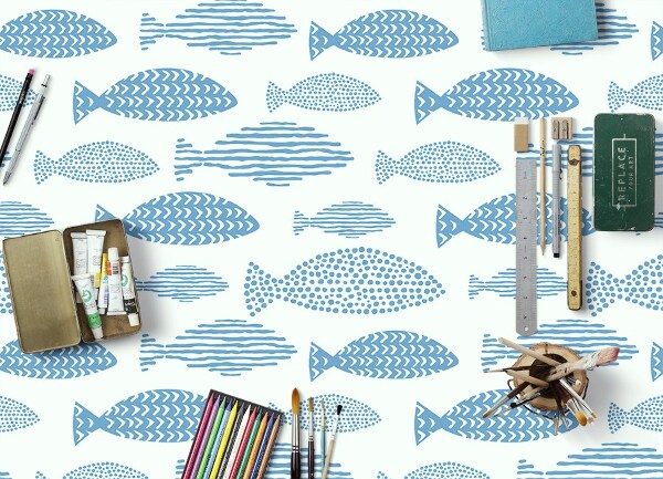 Vinyl indoor rug Fish