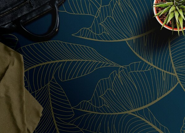 Vinyl floor mat Leaf skeleton