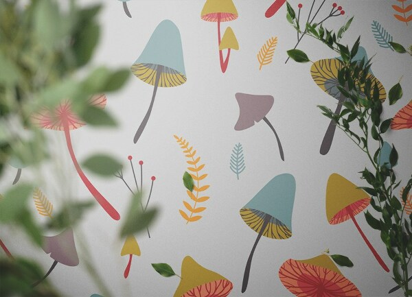 Interior PVC rug Forest mushrooms