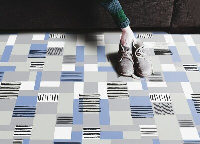 Vinyl floor rug Geometric rectangles